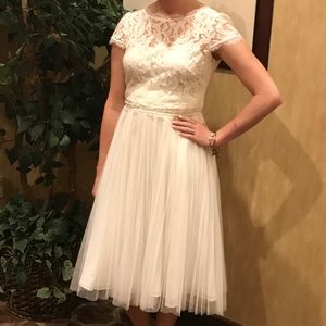 Adrianna Papell white dress- bridal shower